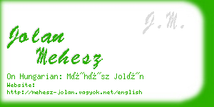 jolan mehesz business card